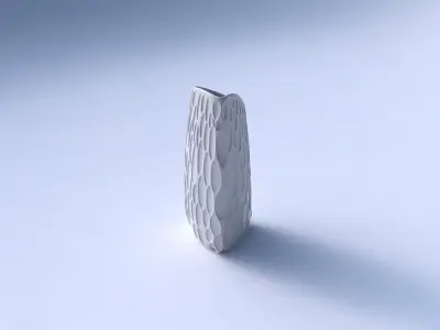 Vase curved tipping triangle with bubbles 3D print model