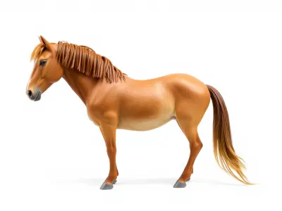 Chestnut Horse Equestrian Environment model pack Low-poly 3D model
