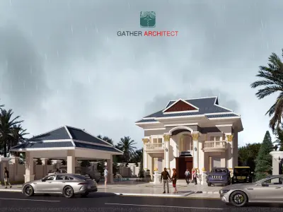 Classic Villa Low-poly 3D model