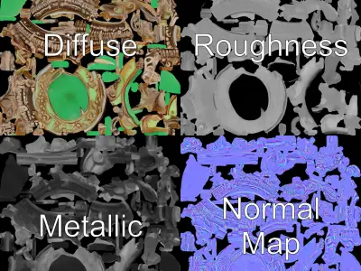 Elegant Emerald Pendant Model Pack Low-poly 3D model