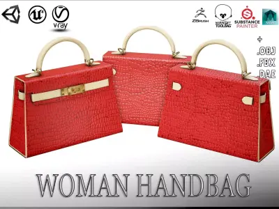 Woman Handbag Low-poly 3D model