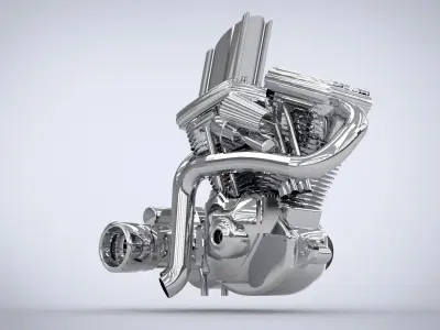Motorcycle engine 3D model
