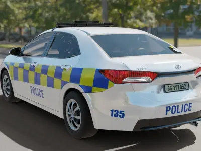 Police car 3D model PBR