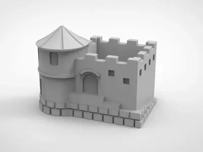 mini castle pattern vase 3D print model