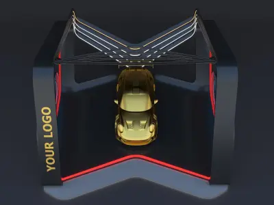 Car Exhibition Stand Design 3d model low-poly Low-poly 3D model