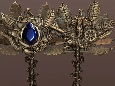 autum key Low-poly 3D model