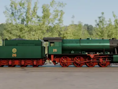 ex-WD KCR Austerity 2-8-0 Low-poly 3D model