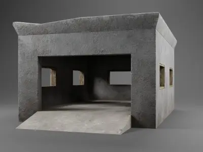 Garage asset Low-poly 3D model