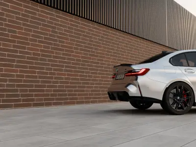 Automotive Industrial Brick 3D Scene - Render Backdrop 3D model