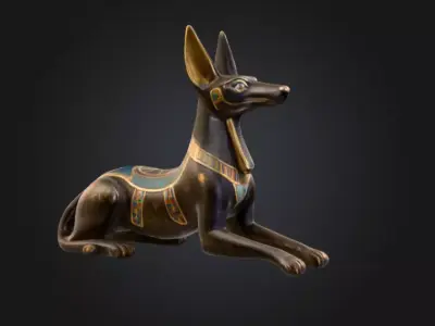 Anubis Sculpture Low-poly 3D model