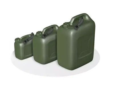 Three cans Jerrican 3D model