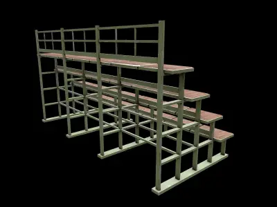 Bleacher Tribune PBR Low-poly 3D model
