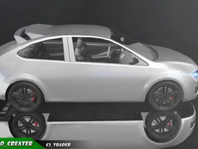 Low-Poly Car Racing  Concept Simple 3D Model Low-poly 3D model