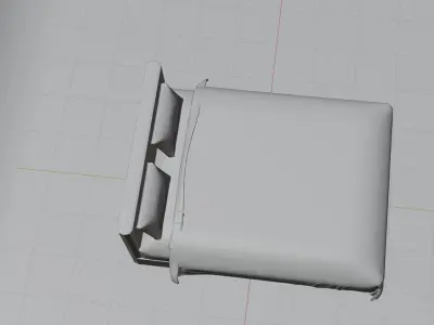 Blue Bed 3D Model - Best Bed 3D Model For Living Room 3D model