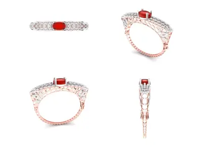 Rose Gold Diamond Woman Bracelet 3D Print Model 3D print model 8