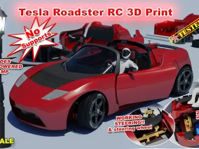 Tesla Roadster RC 3D print model