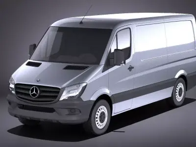 Mercedes Sprinter short low 2017 VRAY 3D model
