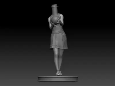 3D Printable Bowling Player Woman Bubble Head 3D print model