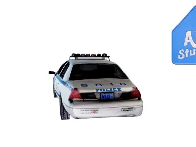 NYPD Police Car Low-poly 3D model