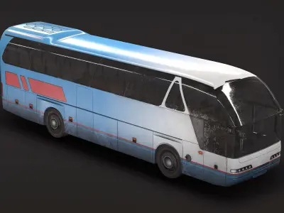 Tourist Bus Low Poly  Low-poly 3D model