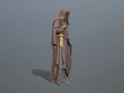 statue 3 Low-poly 3D model