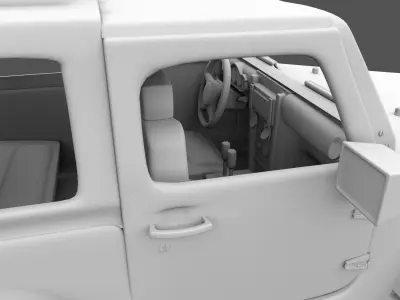 Jeep Wrangler Rubicon Low-poly 3D model