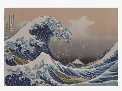 THE GREAT WAVE OF KANAGAWUA by KATSUSHIKA HOKUSAI 3D print model