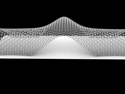Pavilion Triangulated Wireframe Architecture Parametric v6 3D model