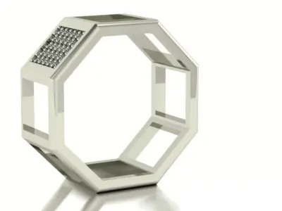 Octagonal ring 3D print model 3D print model