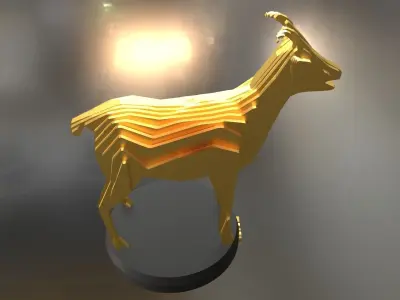 Parametric Goat Low-poly 3D model