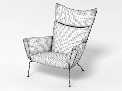 Hans J Wegner Wingchair 3D model