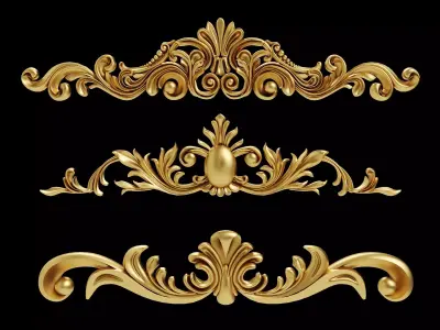 Carved Plaster Molding Decoration and Ornament pack02 3D model