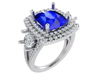 Square Halo Ring 3530 3D print model