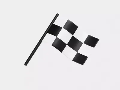 Racing flag Low-poly 3D model