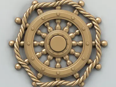 Carved decor central 003 3D model