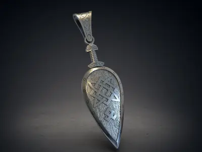 Shield pendant 3D print model
