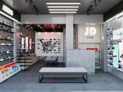 JD SHOES STORE Low-poly 3D model