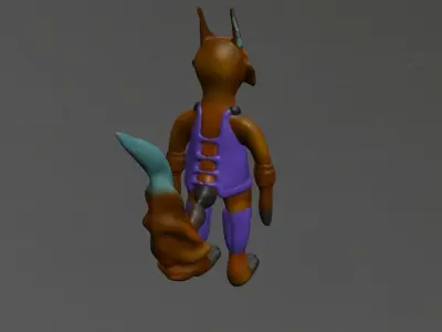 Squirrel animal in outfit Low-poly 3D model