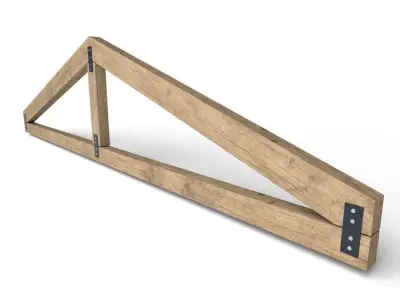 Wooden Roof Truss 01 Low-poly 3D model