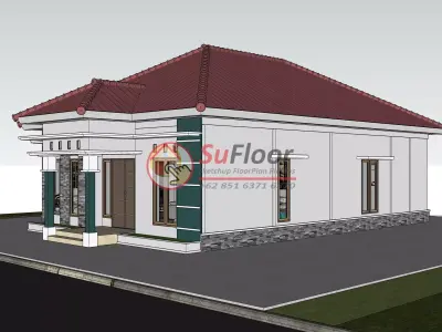 House 5x13m code 515 - Sketchup 3D model 3D model 3D model