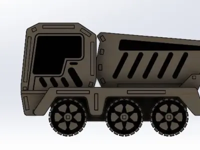  laser-cut wooden truck model 3D print model