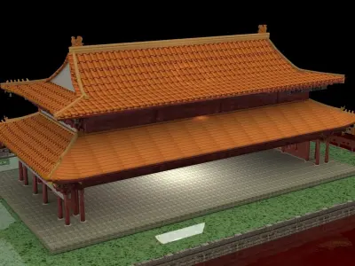 Chinese ancient house 3D model 40