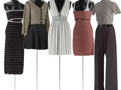 Mannequin Set Vol 021 Low-poly 3D model