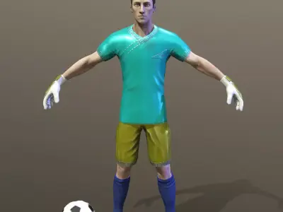 Low-poly model of the character Football Player Low-poly 3D model
