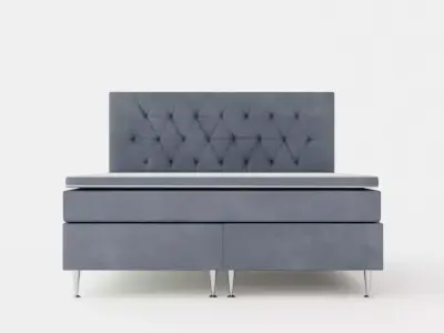 Royal Velvet Complete Bed Package 180x200 Dark Gray With High Low-poly 3D model