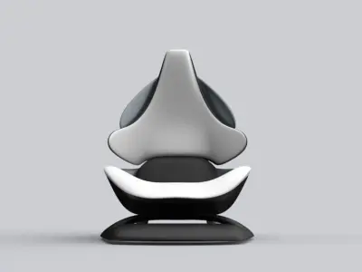 Funky car seat design  Low-poly 3D model