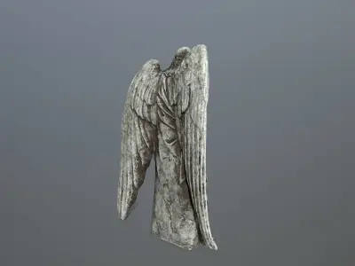 Angel Statue 3  Low-poly 3D model