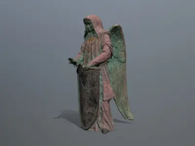 angel statue Low-poly 3D model