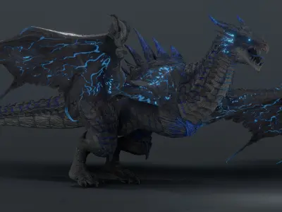 Thunderstorm dragon evo 2 - Rigged Low-poly 3D model