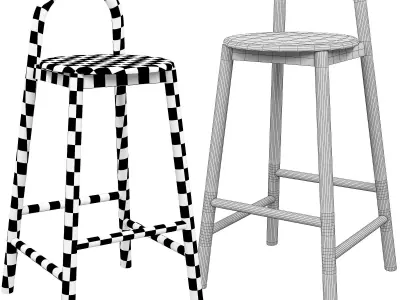 Bobby Bar Stool 3d model Low-poly 3D model